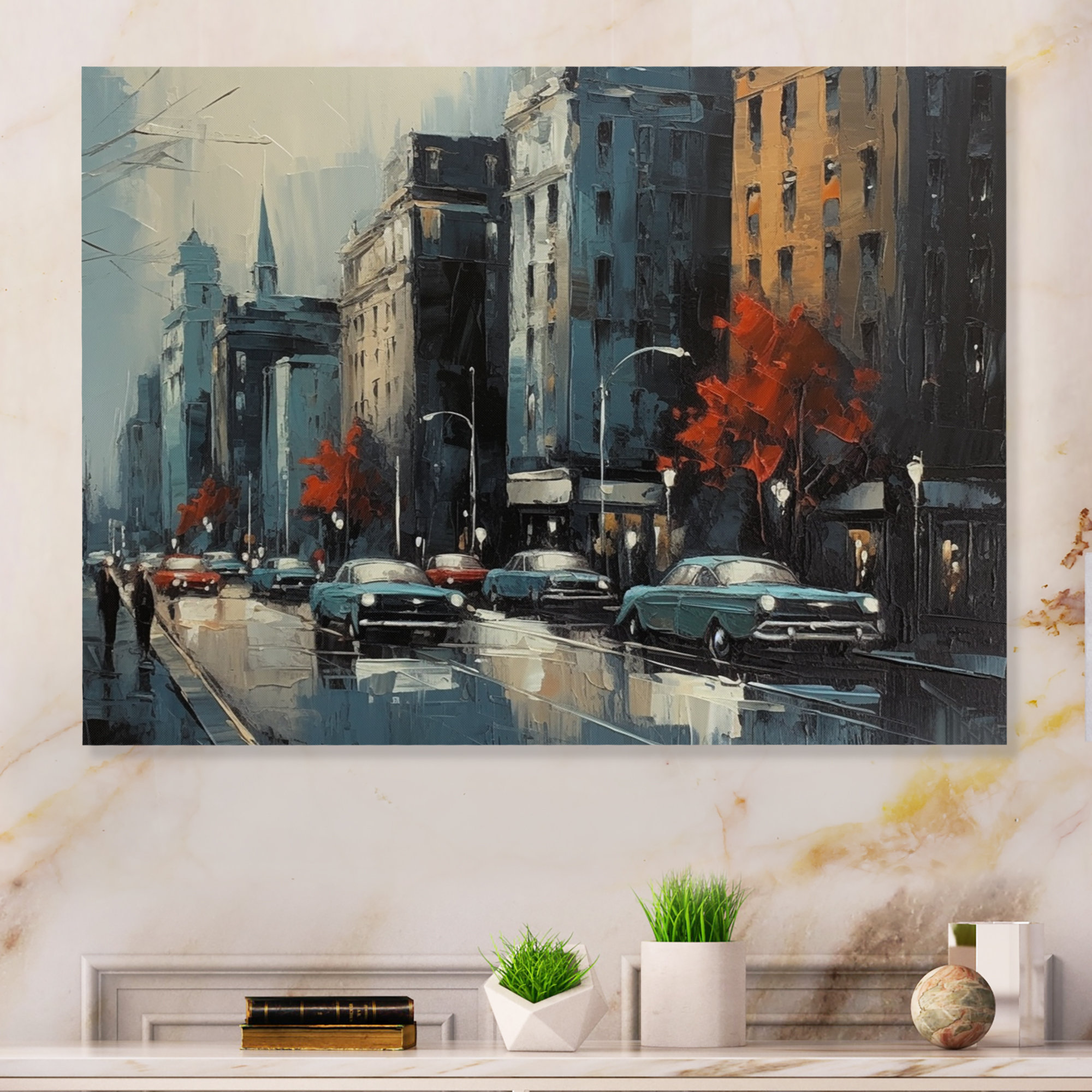 Red Barrel Studio® Orange and Grey Metropolitan Marvels City