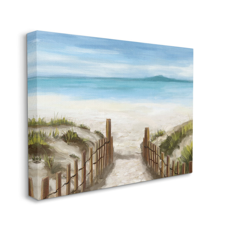 «Beach Pathway To Shore On Canvas» par Carson Lyons, reproduction, H 16 po x l 20 po x P 1,5 po