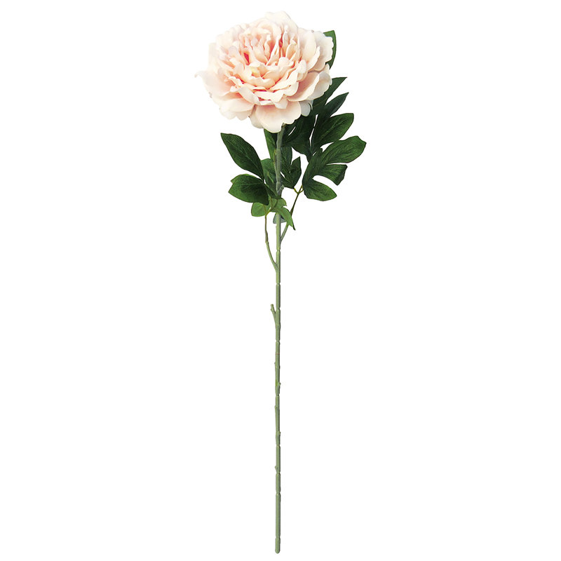 Grande tige de pivoine en velours, Pêche