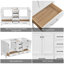 Grande armoire-lavabo en bois massif avec double lavabo, rangement de salle de bain moderne