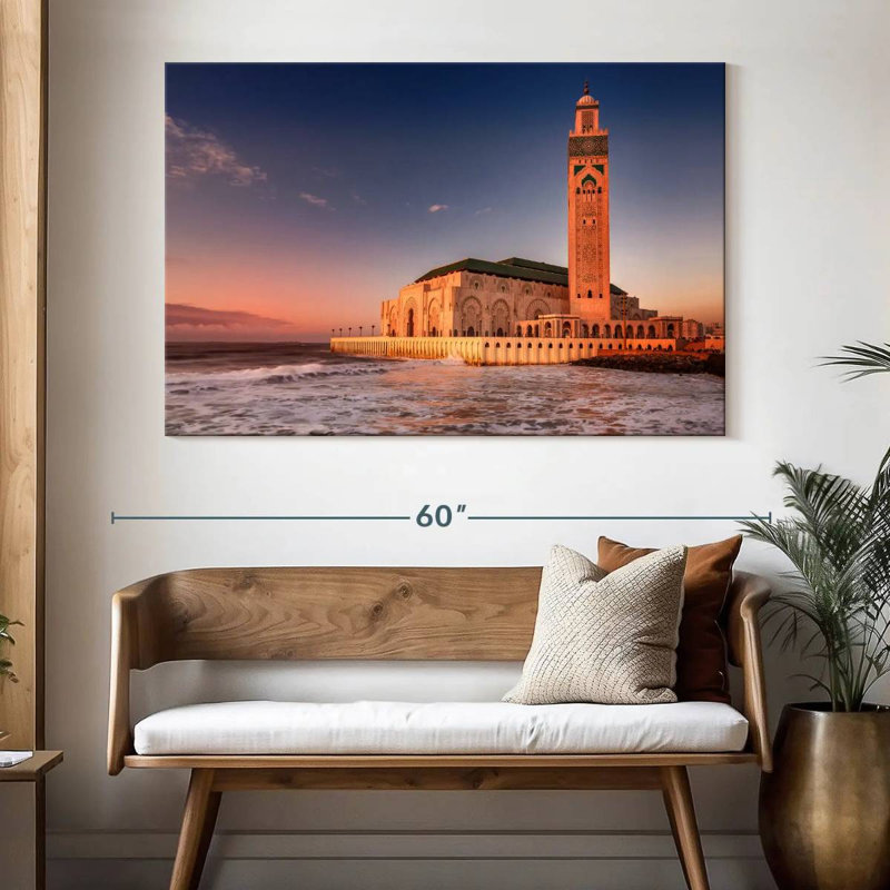 Mosquée ensoleillée Hassan II, H 34 po x l 51 po