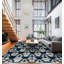 Shibori Hand Knotted Wool Area Rug in Ivory/Blue-642721122