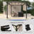 10'x10' Outdoor Retractable Pergola Canopy, Metal Frame Grape Gazebo & Canopy Cover,