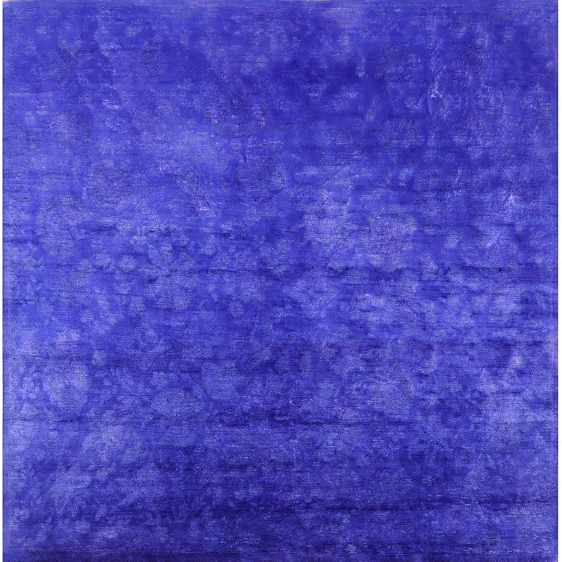 Tapis abstrait bleu, Carré 4 pi