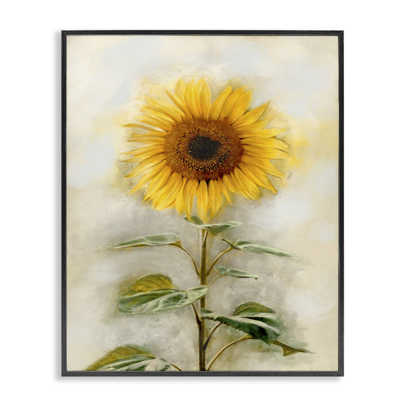 Tournesol d'été, estampe numérique par Ziwei Li, Giclée encadrée noir minuit, H 14 po x l 11 po