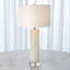 Alabaster Cylinder Table Lamp-Brass