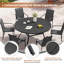 Ensemble de salle à manger pour 6 personnes avec table de salle à manger ronde en faux bois de 56 po et accoudoirs en textilène-701552643