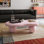 Table basse 47 pouces en forme de nuage, table basse avec 3 pieds sphériques pour le salon, rose, table