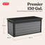 Keter Premier 150 Gallon Durable Resin Outdoor Storage and Organization Deck Box Ideal For Garden Patio Furniture and Supplies, Grey-76454527
