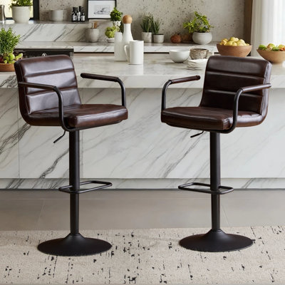 Swivel Adjustable Height Bar Stool (Set of 2)