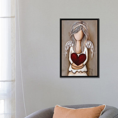Reproduction d’art Creations « girl tenant Red Heart » par rut art Creations