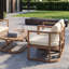 Ensemble de canapé de patio Alano 4 pièces en bois d'acacia avec canapé 3 places, 2 fauteuils et table basse