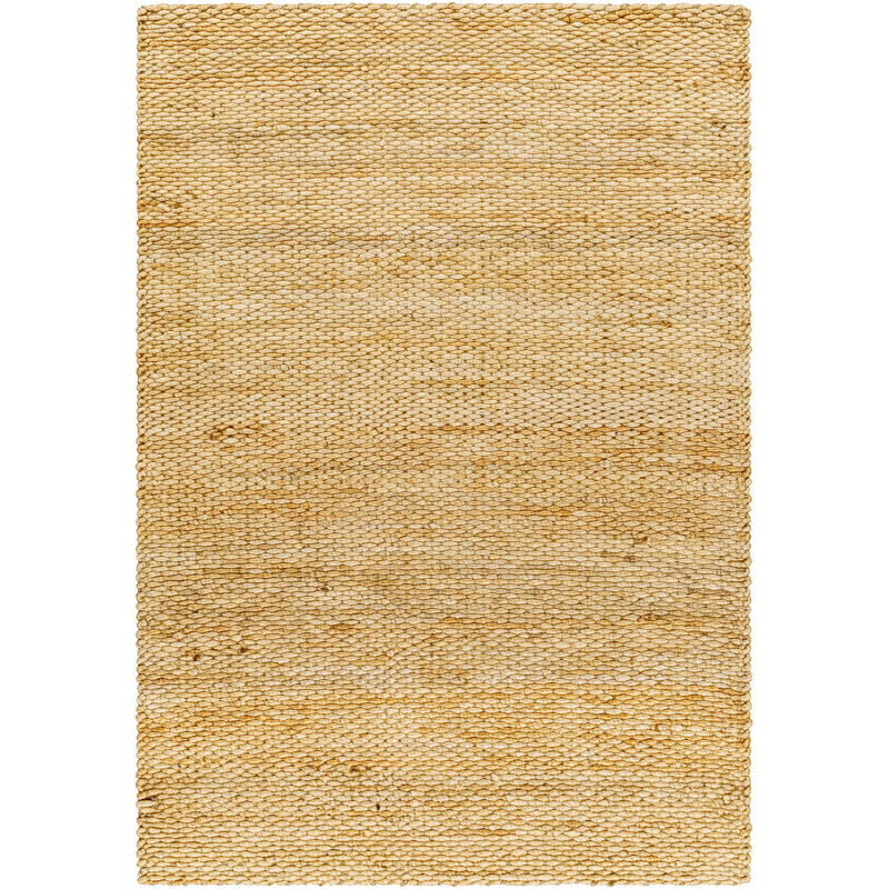 Edgemere Solid Color Hand Braided Jute Area Rug in Khaki, Rectangle 10' x 13'