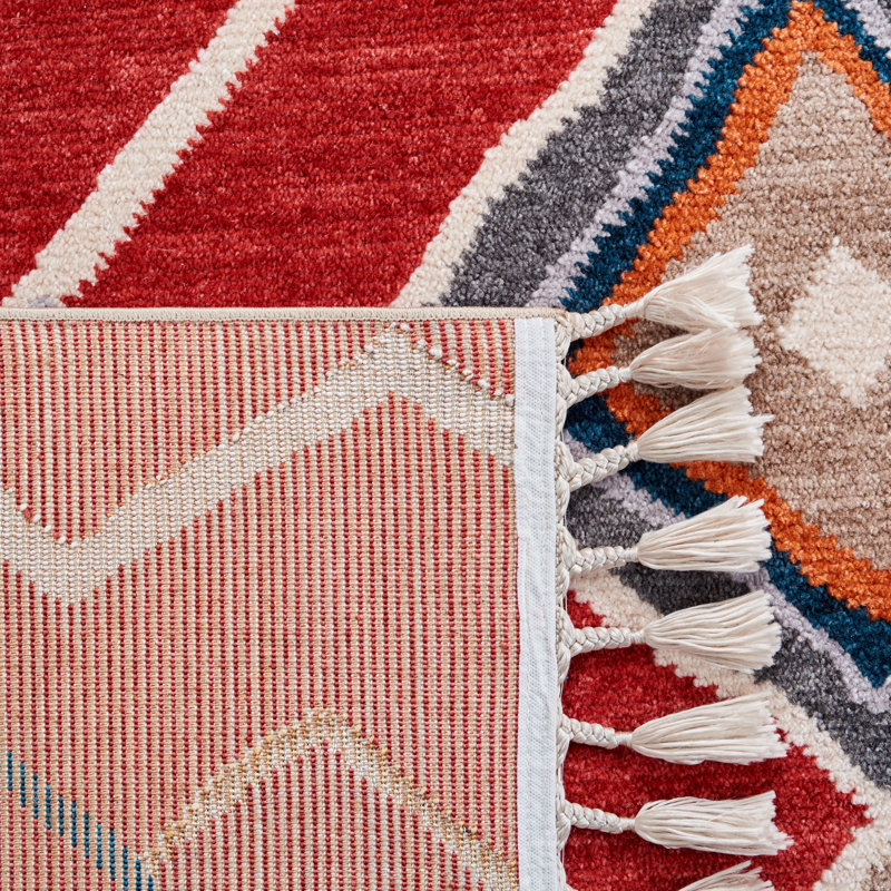 Tapis rouge / gris / beige Maris Southwestern, Rectangle 2 pi 7 po x 5 pi