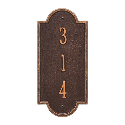 Plaque d'adresse murale personnalisée sur 3 lignes Richmond