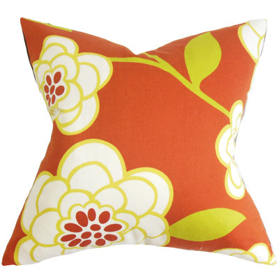 Junot Floral Cotton Throw Pillow