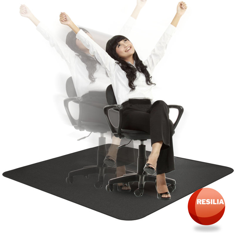 Tapis de chaise droit standard, Noir, l 36 po x P 48 po, Non inclus