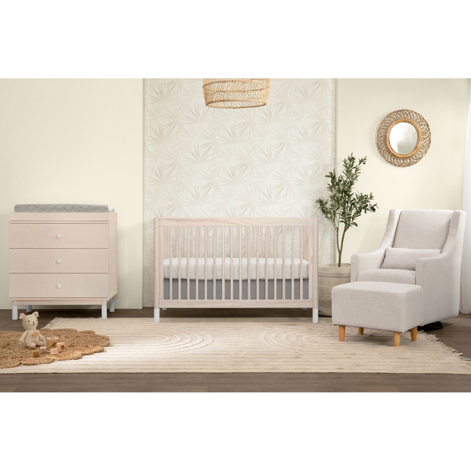 Gelato Convertible Standard Nursery Furniture Set, Washed Natural