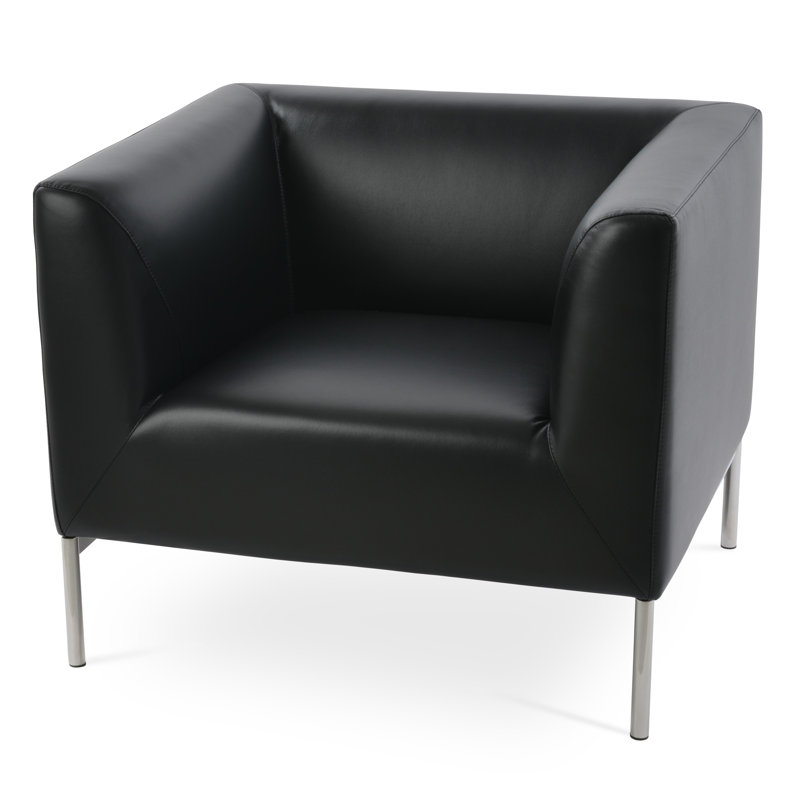 Laguna Armchair, Black Faux Leather