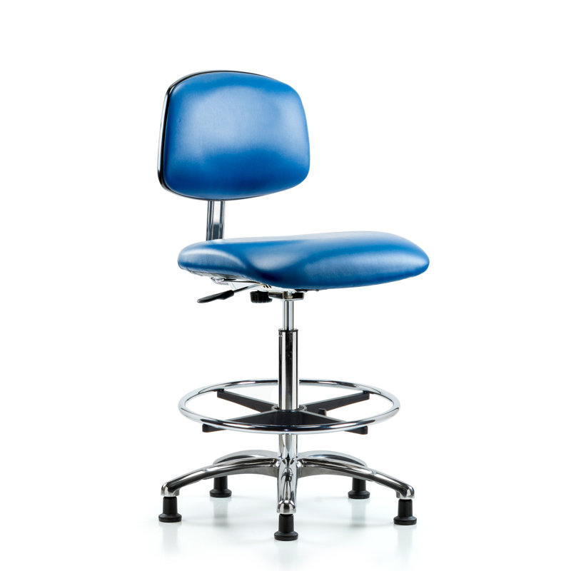 Chaise de travail Lizeth, Vinyle ESD bleu, Patins antistatiques