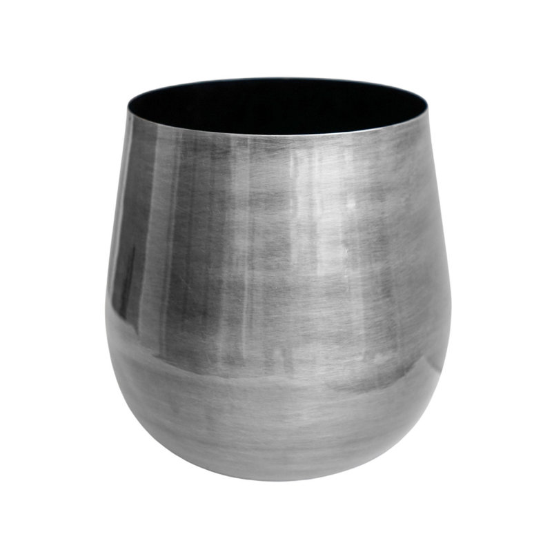 Antique Pewter Bell Bottomed Planter 22cm