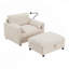 Canapé simple avec repose-pieds réglable Support de téléphone Chargeur USB Accoudoirs en forme de coussin pour le salon-2025513074