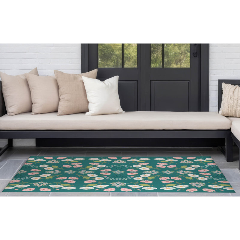 Tapis d'extérieur May Flowers, Rectangulaire 3 pi x 5 pi