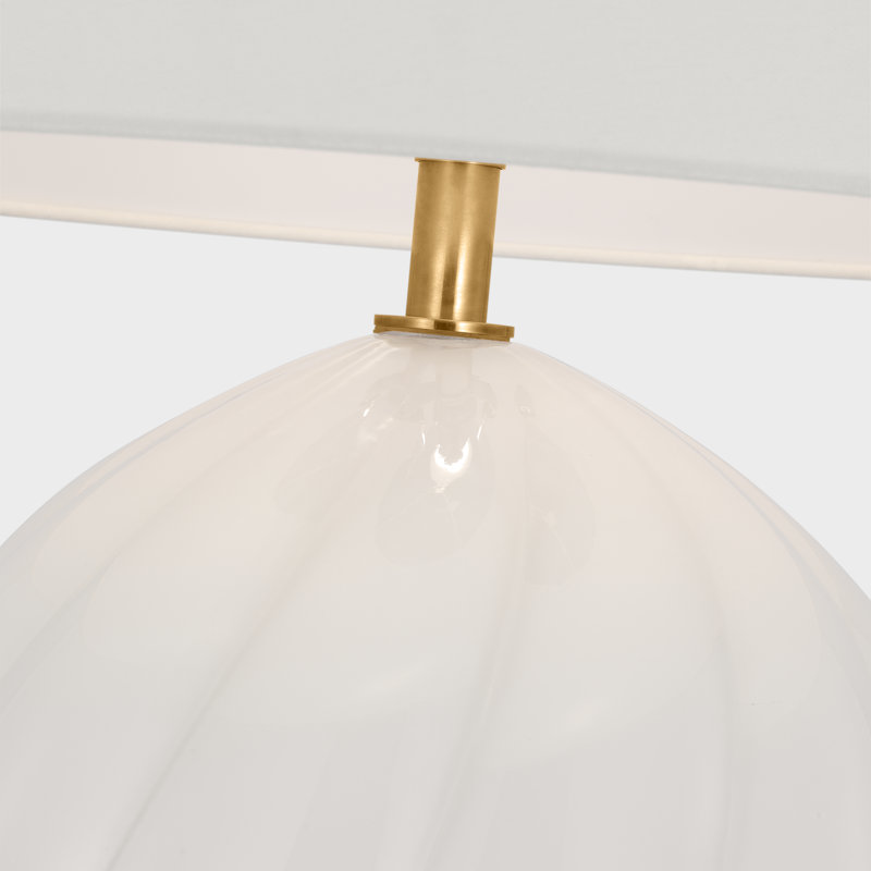 Talia Table Lamp, White Glass