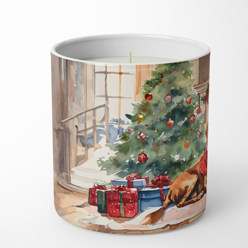 Bougie de Noël parfumée avec support en céramique