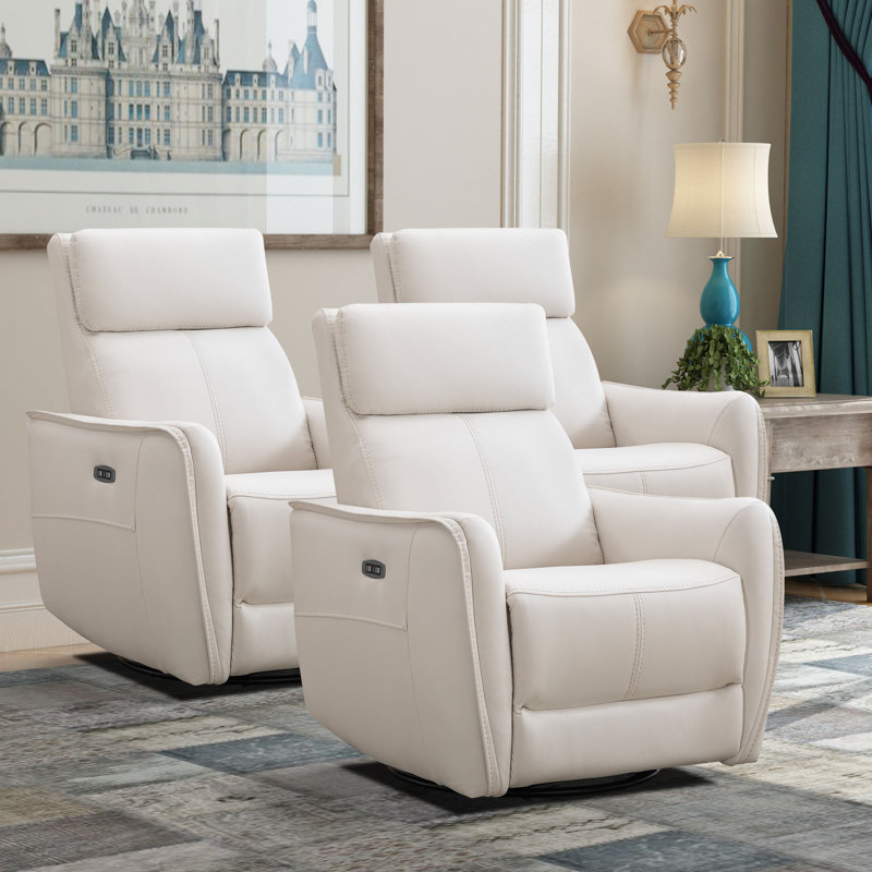 Ensemble de cinéma maison inclinable et pivotant 32,3 po de large avec port USB (ensemble de 3), Beige
