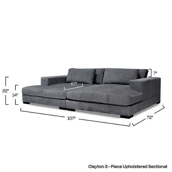 Home by Sean & Catherine Lowe Clayton 3 - Piece Upholstered Sectional ...