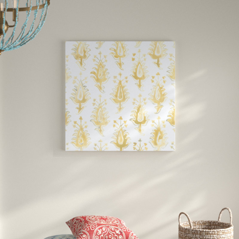 «Bohemian Textile I», peinture sur toile, H 30 po x l 30 po