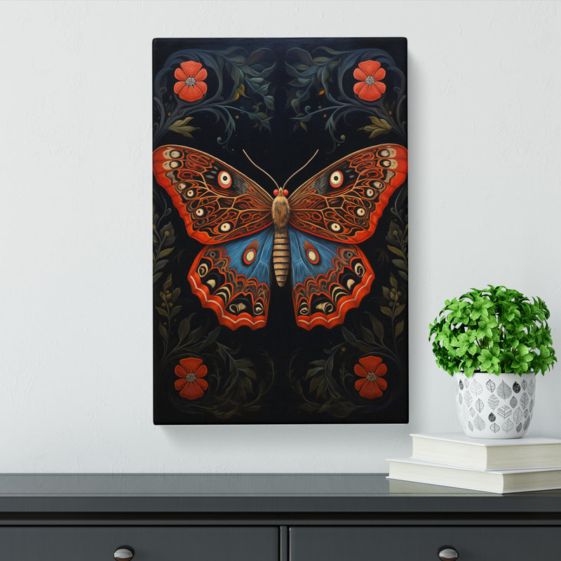 Moth Hard Edge - Wrapped Canvas, 50cm H x 35cm W x 3cm D