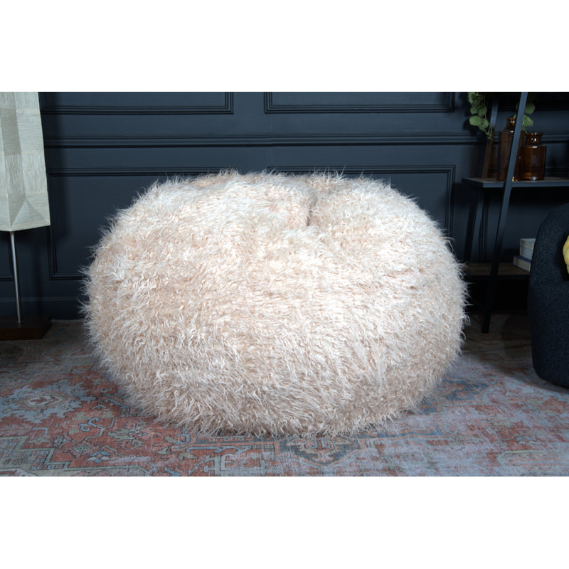 Similifourrure, Fausse fourrure taupe, H 42 po x l 54 po x P 54 po