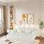 Canapé-lit convertible double avec design divisé, éponge à haute densité et ressorts ensachés, revêtement en velours côtelé, aucun assemblage requis, causeuse multifonctionnelle 2 en 1 pour le salon-112620488