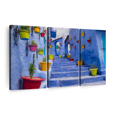 " Moroccan Blue Street " 3 - Pieces