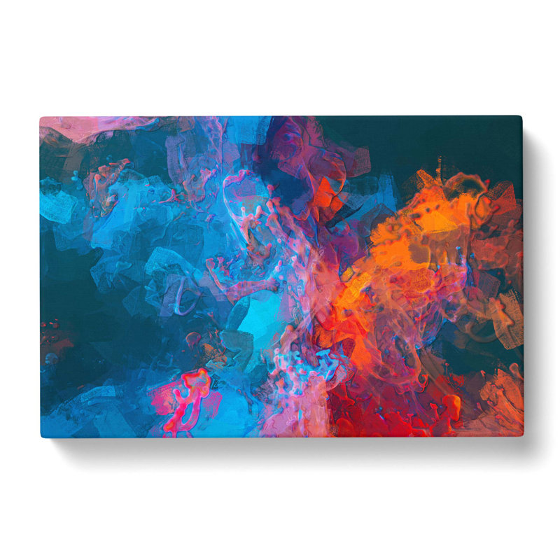 Midnight Smoke In Abstract - Wrapped Canvas Painting, 50cm H x 76cm W x 3cm D