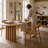 Timvorian 94.5" Oval Modern Solid Wood Dining Table with Fluted Pedestal Base