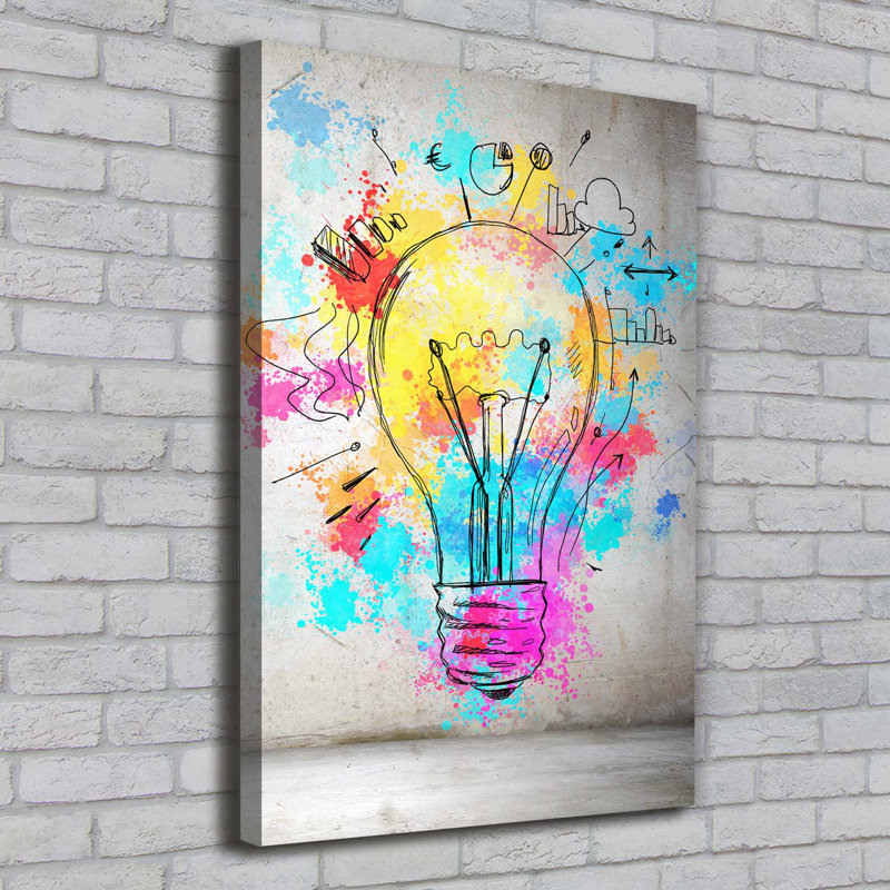 Colorful Light Bulb - Wrapped Canvas Print