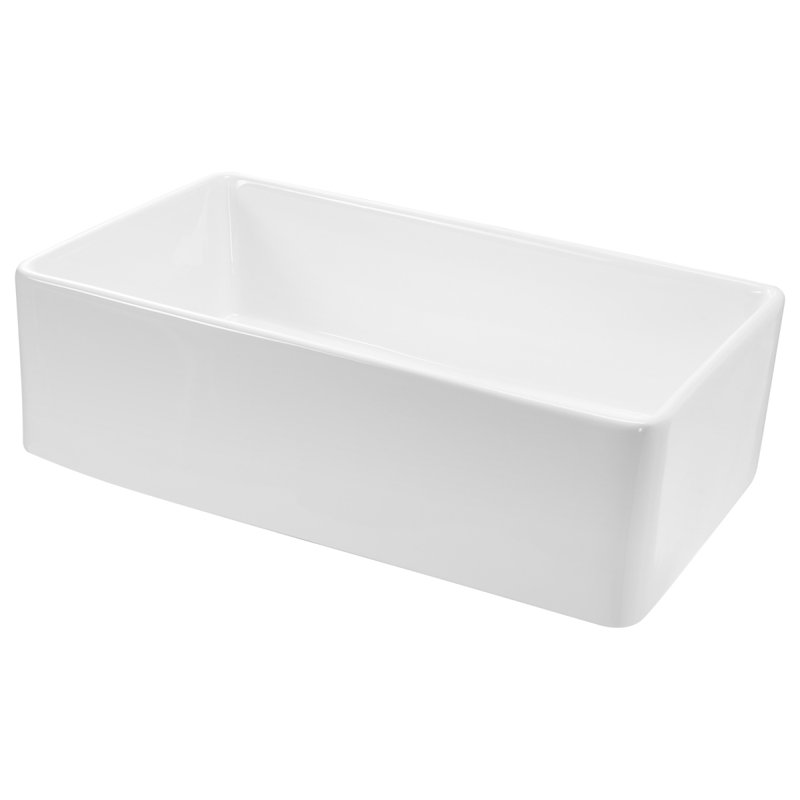 Farmhouse Sink Undermount Kitchen Single Bowl Basin Fireclay White