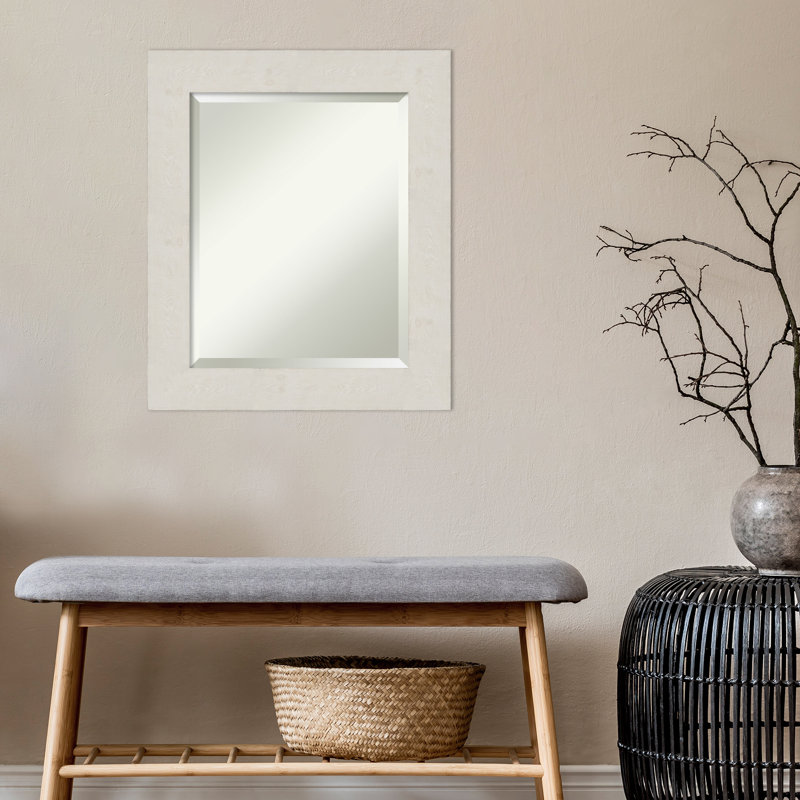 Miroir mural Akhia, 25 po x 21 po, Blanc crème vieilli