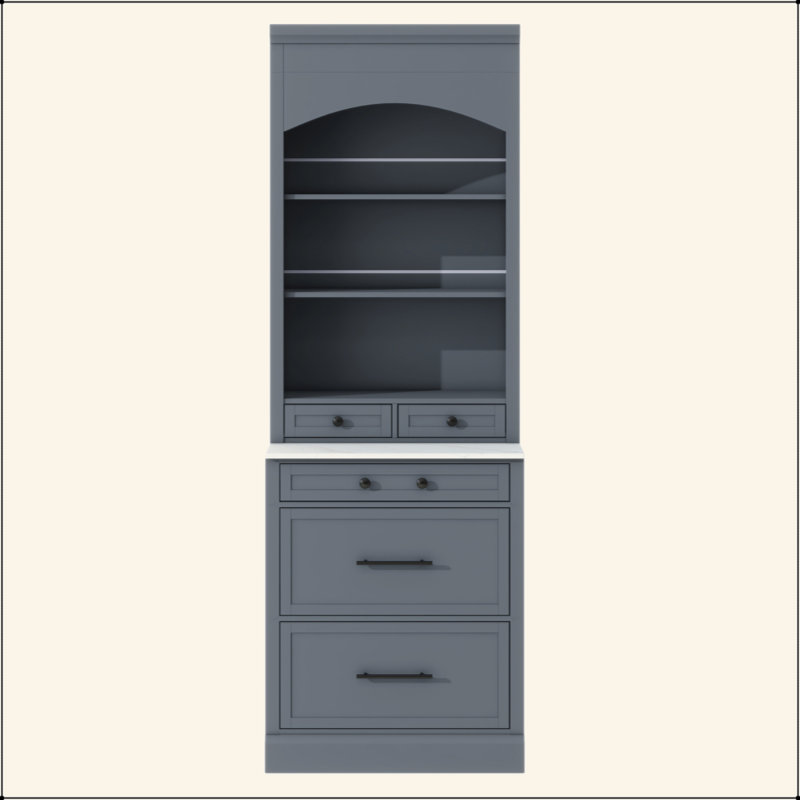 Garde-manger de hauteur moderne de 83,7 pouces, grande huche de cuisine autoportante avec plateau en faux marbre, armoire de présentation avec 5 tiroirs de rangement et tablette réglable
