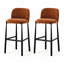 Chaise d'appoint à dossier brun uni (ensemble de 2)-907687049-907687062
