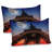 Ambesonne Eiffel Tower Pillow Sham 2 Pack Minimal French Flag  Navy Red