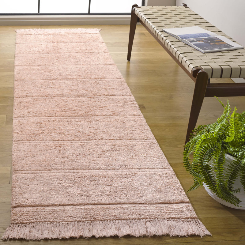 Fredeline Hand Woven Recyclyed Cotton Pile Machine Washable Solid Color Rug, Runner 2'3" x 8'
