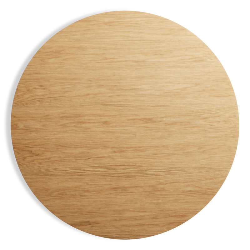 Easy Round Dining Table, Matte Black, 29" H x 30" W x 30" L, White Oak