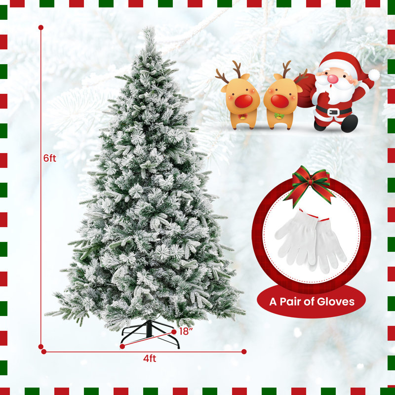 Arbre de Noël artificiel illuminé 6/7 pi, 6'