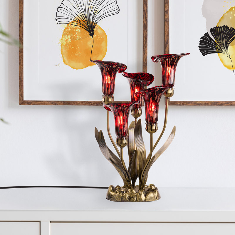 Lampe d'appoint 20 po en verre soufflé à la main H 20 po , Rouge