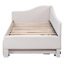 Lit de jour simple tapissier en L rembourré avec lit gigogne-1046652574