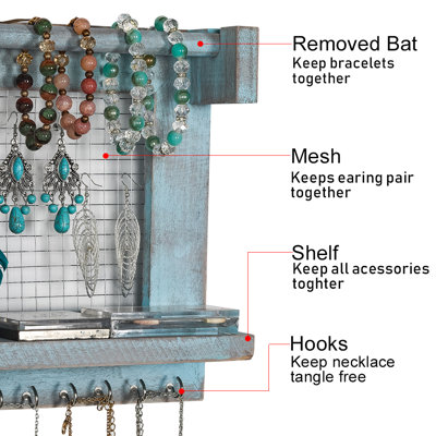 Wood Wall Mounted Jewelry Box